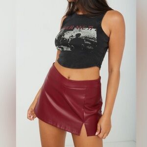 Garage faux leather skirt